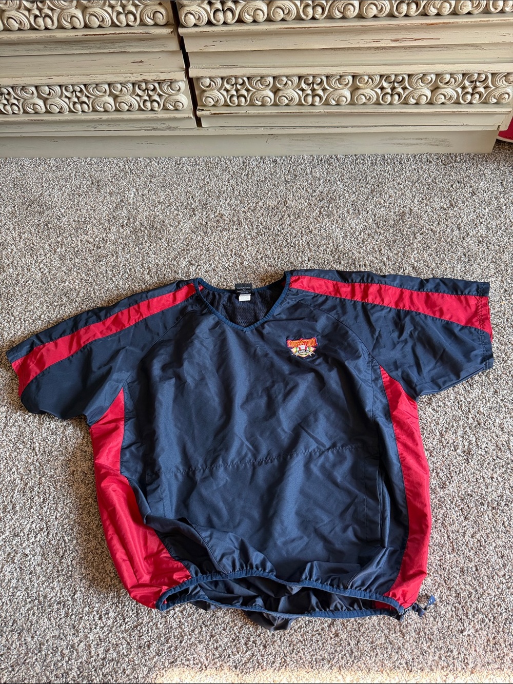 Cooperstown Dreams Park Navy and Red Pullover Windshirt Size XL